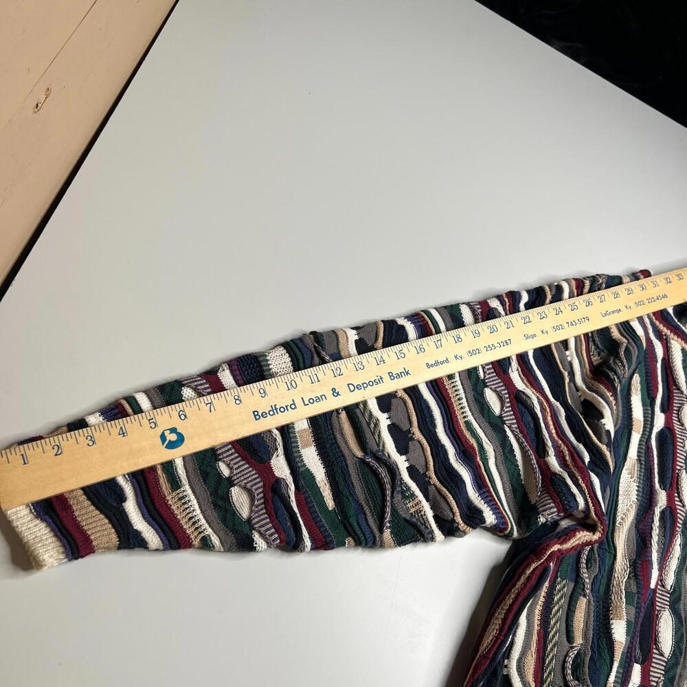 Vintage Cotton Traders Cosby Style Sweater L 100% Cotton Colorful 90s Coogi Look - Picture 4 of 11